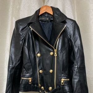 Balmain H&M Leather Jacket RARE find! Size 2